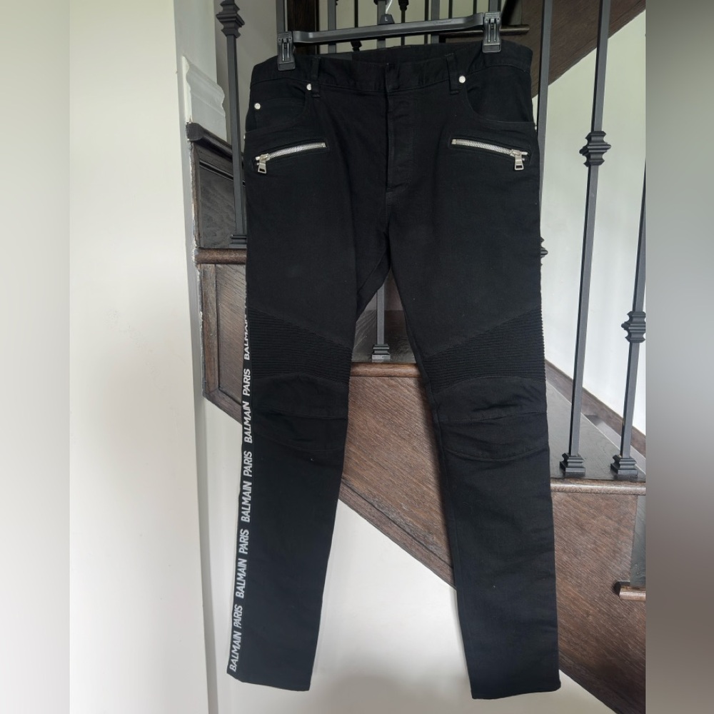 Balmain monogram slim fit jeans